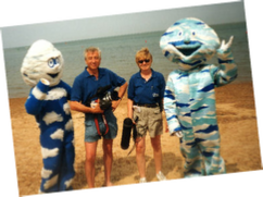 Crew on beach
