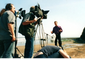 Crew with presenter