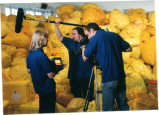 Crew and yellow bag waste